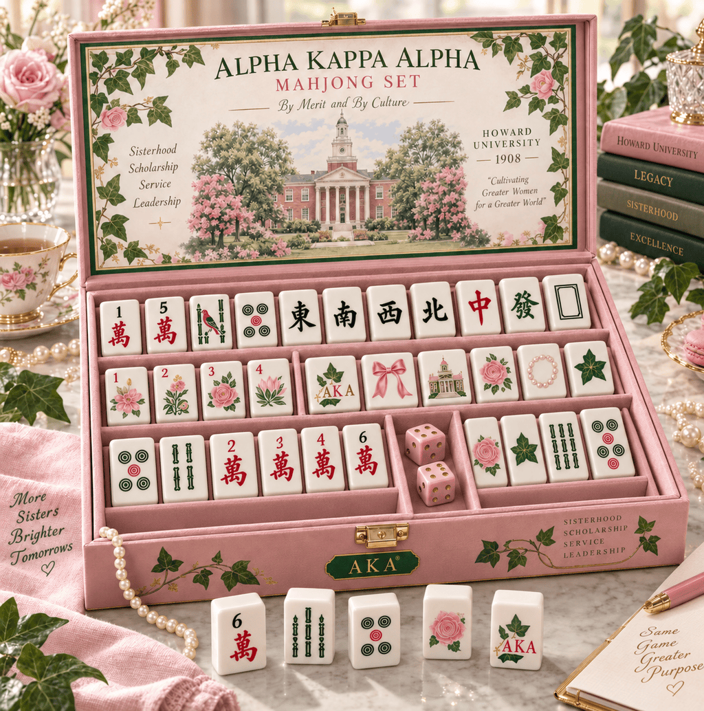 Premium AKA Mahjong Tiles Set TNSM