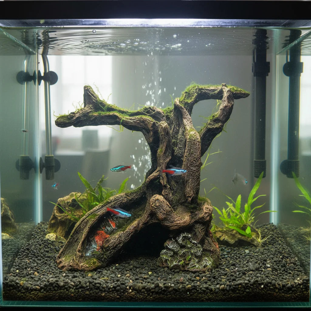 Resin Drift-wood Ornament Tree Shape Aquarium Decoration Fish Tank Safe Friendly Reptile Habitat Terrarium Scenery Home Decor