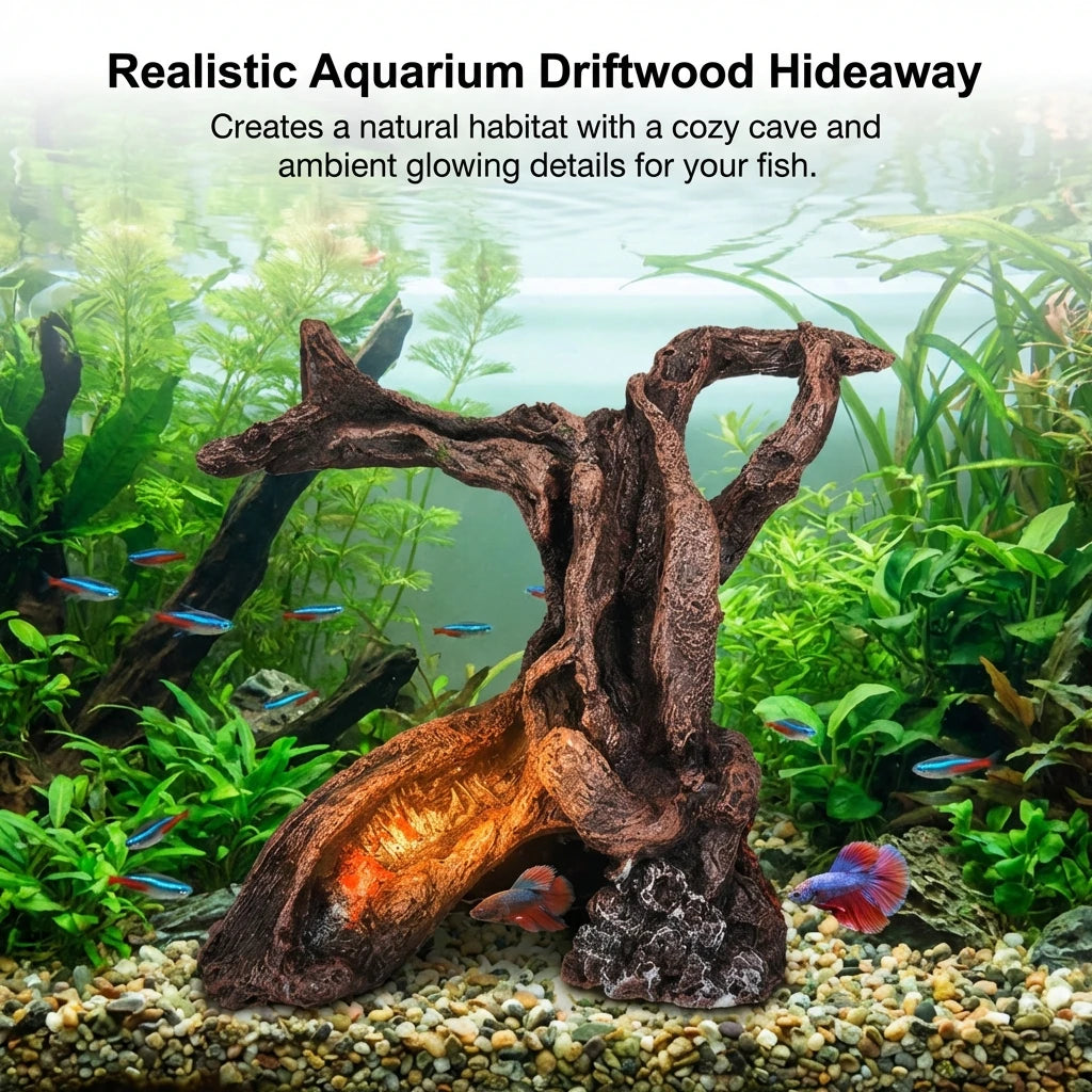 Resin Drift-wood Ornament Tree Shape Aquarium Decoration Fish Tank Safe Friendly Reptile Habitat Terrarium Scenery Home Decor